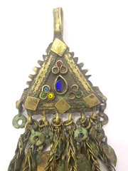 Vintage Yemeni Silver Necklace Hair Clip Tribal Antique Ethnic Jewelry Gift! Art