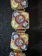 Vintage Hand Crafted Italian MicroMosaic 7 Link Bracelet