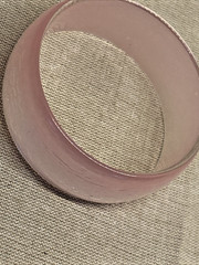 Vintage Mid-Century Moonlight Glow Pink Lucite Acrylic Resin Bangle Bracelet