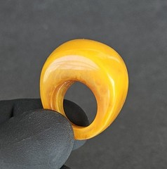 Vintage Chunky Egg Yolk Butterscotch Yellow Lucite Resin Dome Ring Size 5
