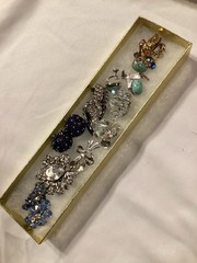 Lot Mixed Vintage Jewelry Pins Clip Earrings + Very Good Condition