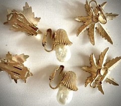 Lovely Small Vintage Collection of Signed Sara Coventry Clip on Earrings/3 Pair