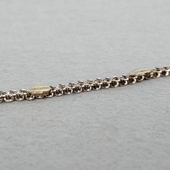 Vintage Vior Sterling Silver Bracelet Link Gold Vermeil Leaves 6 3/4″