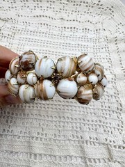 Verified Juliana Delizza And Elster Copper Fluss Milk Glass Clamper Bracelet