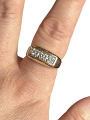 Vintage 14k Diamond Ring. Size 12. Weight is 9.6 Grams. 3- Round Cut .50 TCW.