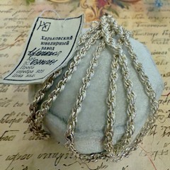 925 Sterling Silver Vintage Eastern Europe Rope Necklace -21″ -49cm -13.9g #1670