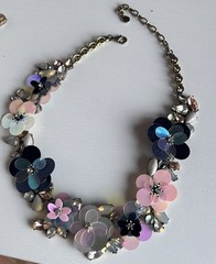 BaubleBar Statement Bib Collar Wildflower Necklace Sequins Jcrew Style H4