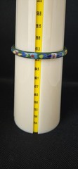 VINTAGE FLORAL CLOISONNE ENAMEL BANGLE BRACELET SET SZ LARGE