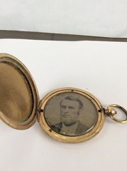 Antique Victorian Landscape Towne Scene PHOTO LOCKET – c.1860
