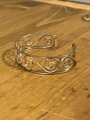 Krementz scroll work cuff spiral design on gold tone open back 6” 1950-60s