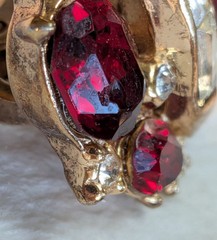 Alfred Philippe Trifari 1940’s Pat Pending Ruby & Clear 3 Piece Necklace Set