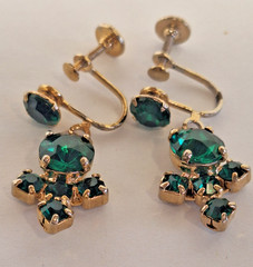 Lot of 5 Vintage Unbranded Rhinestone & 1 Gemstone Fashion Earrings