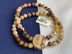 Vtg Semi Precious Stone Jewelry Lot Necklace Bracelet Multicolor Stones