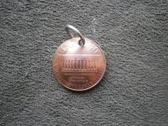 Domed Lincoln Memorial 1 Cent Penny Coin Charm Pendant ~ 2008 ~ 2.6g