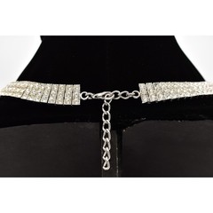 Vintage Crystal Collar Necklace Pave Rhinestone Crystal Sparkle Heavy Y2K BinBD