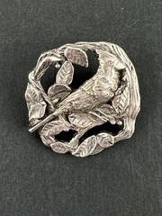 Birds and Blooms Cardinal Brooch Pin Vintage 1999 Limited Edition Pewter Bird