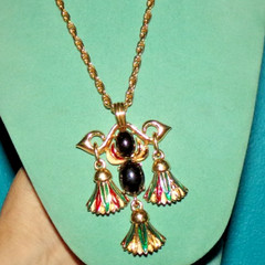 JOMAZ signed enamel dangle necklace–AS IS–READ!!