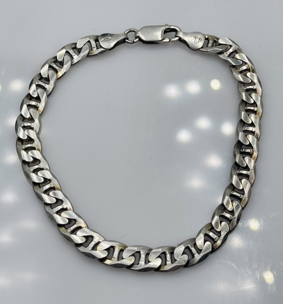 Vintage Sterling Silver Mariner Link Chain Unisex Men’s Bracelet 15.4g