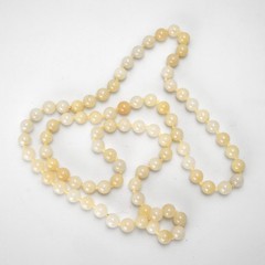 Vintage 32 in White Hardstone Necklace with Hand Knotted Beads