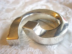 HUGE BOLD OVERSIZED SWIRL CIRCLE PIN MEXICO 925 STERLING SILVER STUDIO PIECE