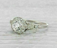 Art Deco Style 2.10Ct Lab-Created Diamond Engagement,Wedding Ring In 925 Silver