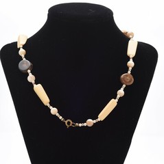 Vintage Polished Bone and Buffalo Horn Necklace
