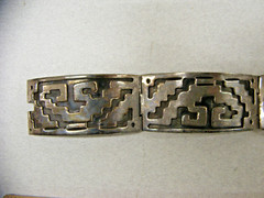 Vtg Taxco Sterling Panel Bracelet 6 3/4″ Length