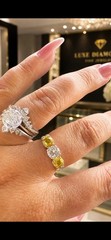 Antique natural diamond💎Canary🍋Sapphires retro RedGold masterpiece