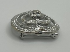 Vintage Gerry’s Silver Tone Textured Triple Heart Brooch Some Wear See Photos