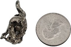 Lisner Wavy Leaves Climber Clip On Earrings Textured Silver Tone Vintage