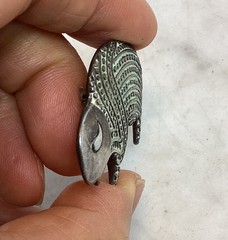 Vintage Shube 925 Sterling Silver Textured Buffalo Pin Brooch