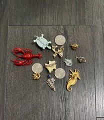 10 Vintage Water/Sea/Lake/Pond Animal Brooch Pin Lot Of 10