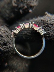Sterling Silver Pink Topaz & CZ Ring Size 7