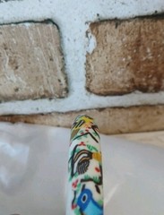 Vintage Polymer Clay Bangle Bracelet Multi-colored Statement Couture 8″
