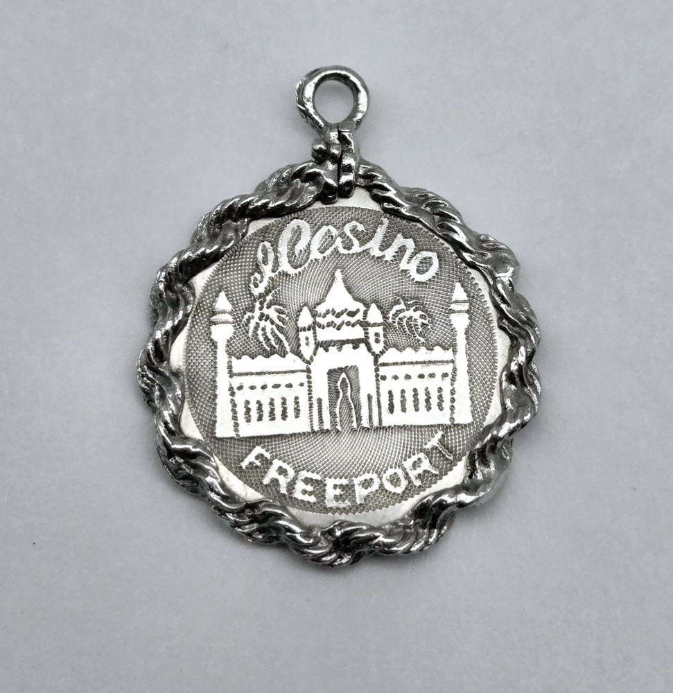 VTG Crea Sterling Silver Freeport Casino Bahamas Travel Charm Pendant – 3.2g