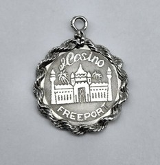 VTG Crea Sterling Silver Freeport Casino Bahamas Travel Charm Pendant – 3.2g