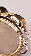 JJJ 12k gold fill antique calcite pendant w/leaf accents