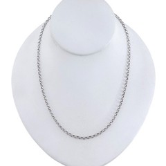 Vintage Italian Sterling Silver 925 Rolo Link Chain Necklace 18″