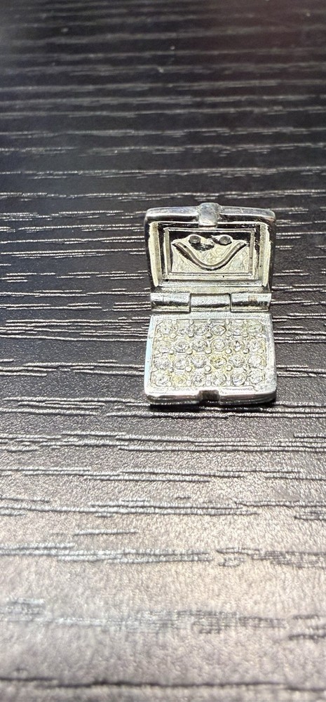 Vintage 925 Jezlaine movable laptop computer with stones charm