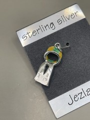VTG Jezlaine Sterling Silver 925 Winter Scarf Enamel 0.75” Pendant Charm NWT