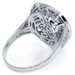 3.51CT White & Blue Simulated Sapphire Triple Halo Style Women Engagement Ring