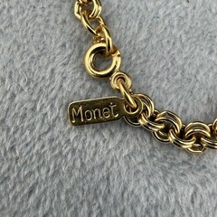 Vintage Monet Necklace Rolo Chain Gold Tone 28”