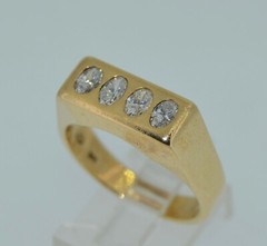 Vintage 14K 0.8 CTW Oval Cut Diamond Ring