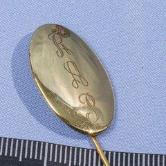 Monogram Gold Tone Pin Brooch Lapel Pin Fashion Jewelry