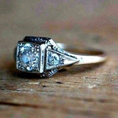 Art Deco 2Ct Round Cut Lab Created Diamond Party Wear 14K White Gold Finish Ring