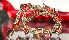 10k yellow gold bracelet 15.75ct lab-created sapphire diamond 7.25″ tennis 8.9gr