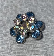 Vintage Juliana “BOOK PIECE” AB Crystal Starburst Brooch & Clip Earrings #1355