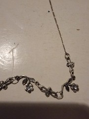 Vintage Flower 18k White Gold Plated Necklace Flowers Link