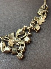 Vintage Coro Pegasus Grape Cluster Necklace Purple Amethyst Rhinestone