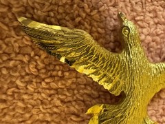 Vintage Signed Pewter~Gold Plated Pewter Swallowtail Bird Figure 2.5” Brooch Pin